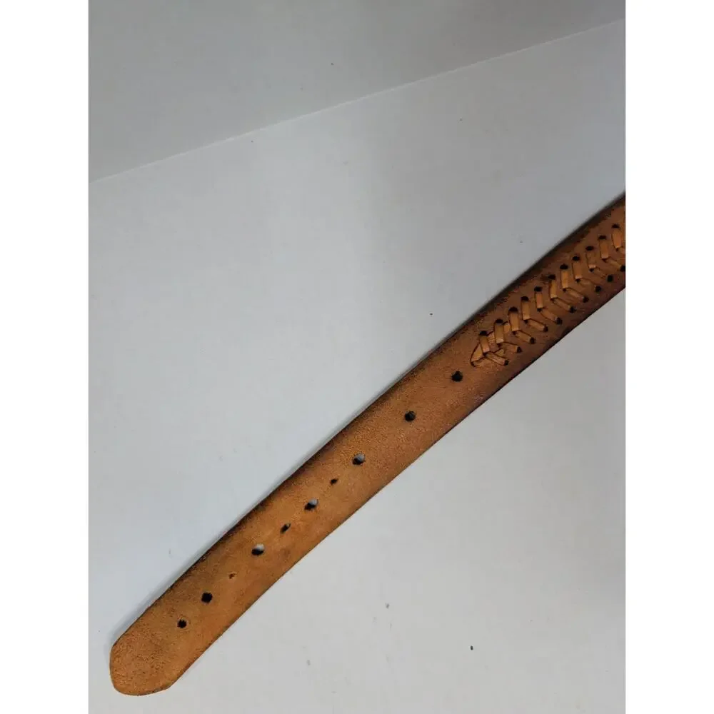 Eagle Embossed Braided Genuine Full Leather Hand Tooled Western 42Belt 47